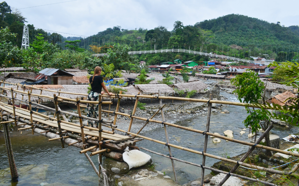Bukit Lawang: Im Hintergrund sieht man die Berge des Dschungels von Sumatra (Foto: EMS/Maier) Bukit Lawang: Im Hintergrund sieht man die Berge des Dschungels von Sumatra (Foto: EMS/Maier)